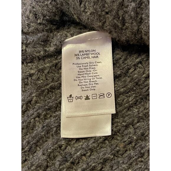 Womens Eddie Bauer Dark Gray‎ Chunky Knit Lambs Wool Camel Hair Cozy Sweater S - Picture 7 of 7